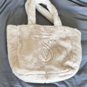 Victoria's Secret Beige Faux Fur Tote